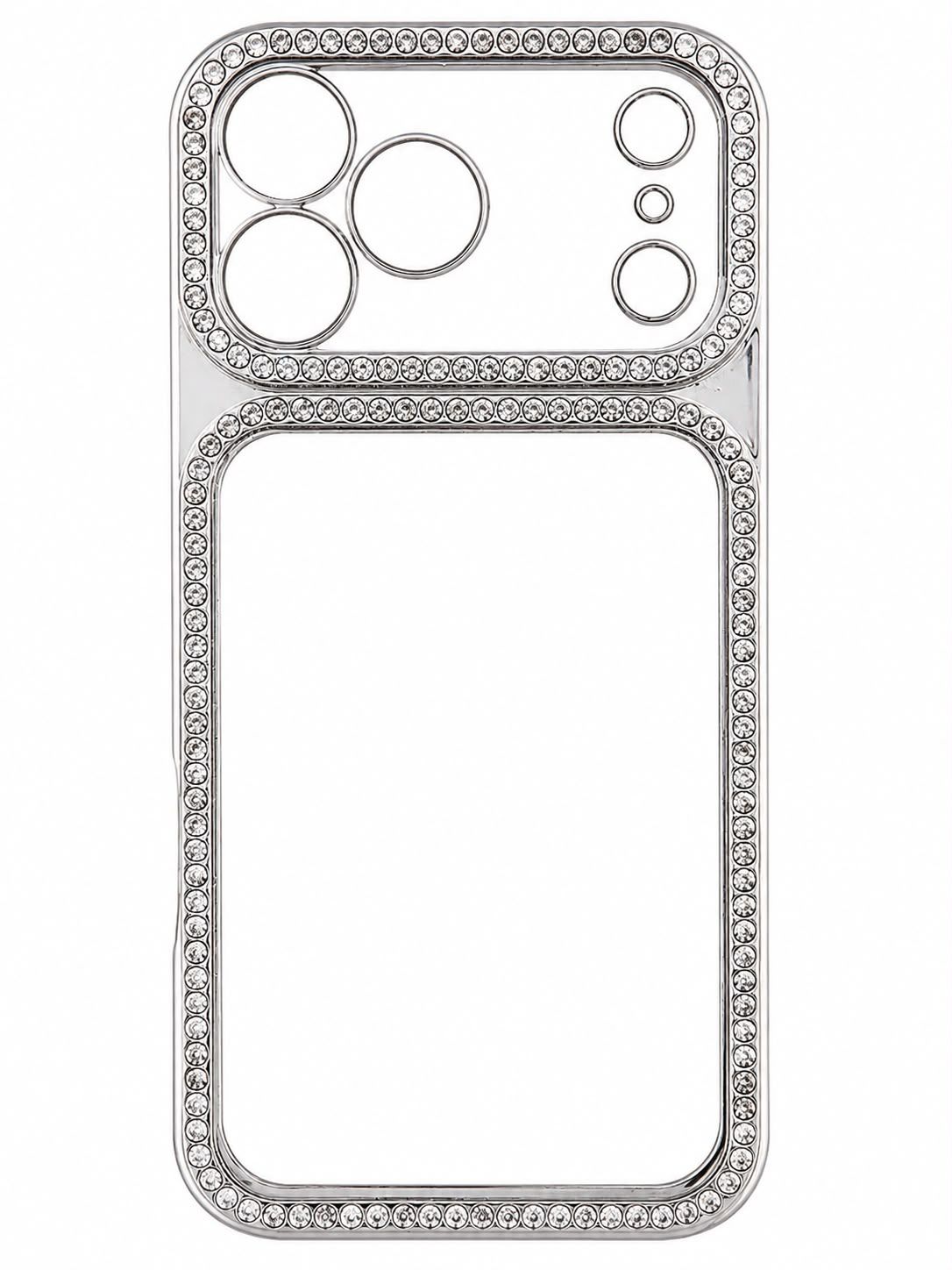 Clear Diamond Edge Case Iphone 17 Pro Max -Silver
