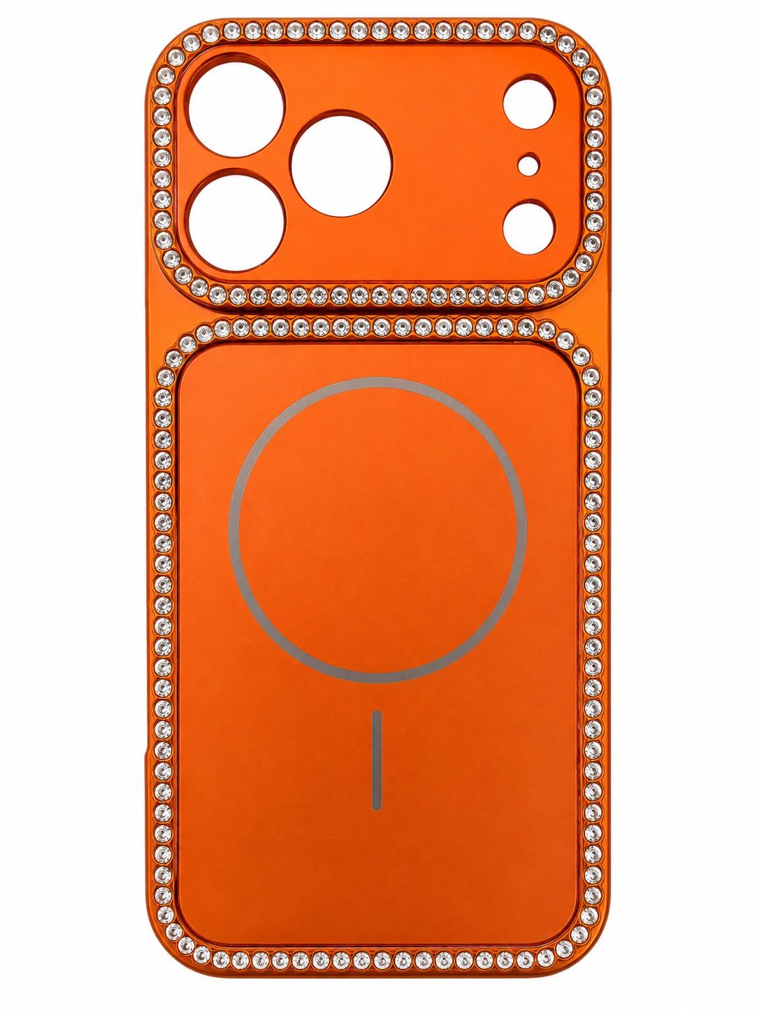 Colorful Magsafe Case with Diamond Iphone 17 Pro Max -Orange