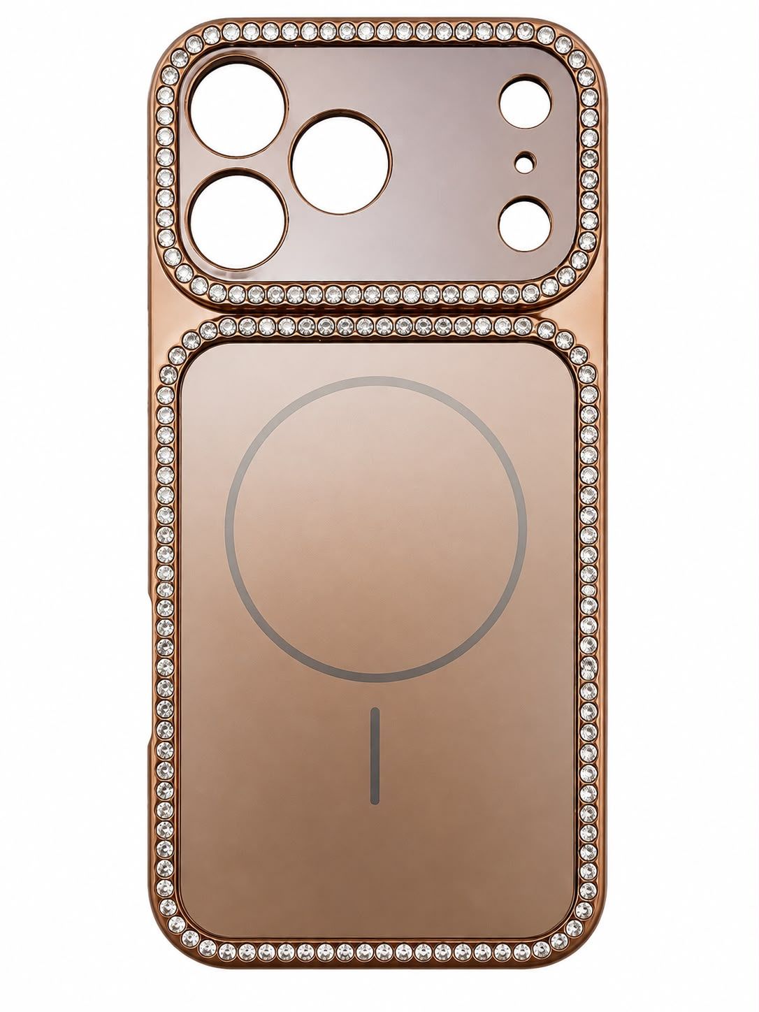 Colorful Magsafe Case with Diamond Iphone 17 Pro Max -Gold