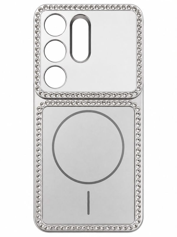 Colorful Magsafe Case with Diamond Samsung S26 Ultra- Silver