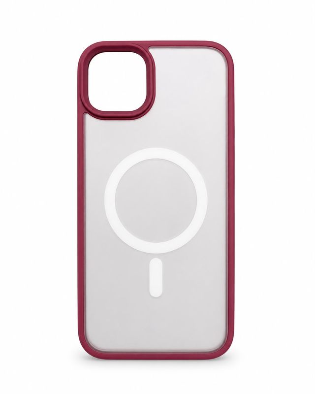 PURE CLEAR CRYSTAL magsafe clear case for iphone 13/14/15 - Red