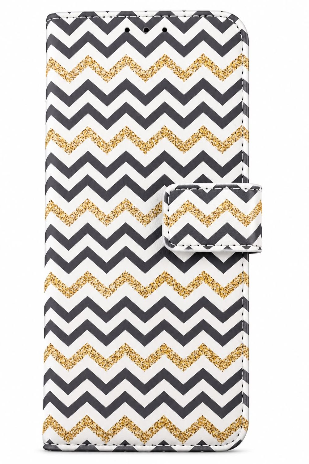 Zig Zag Pattern Wallet Case for Moto G Play 2021- White