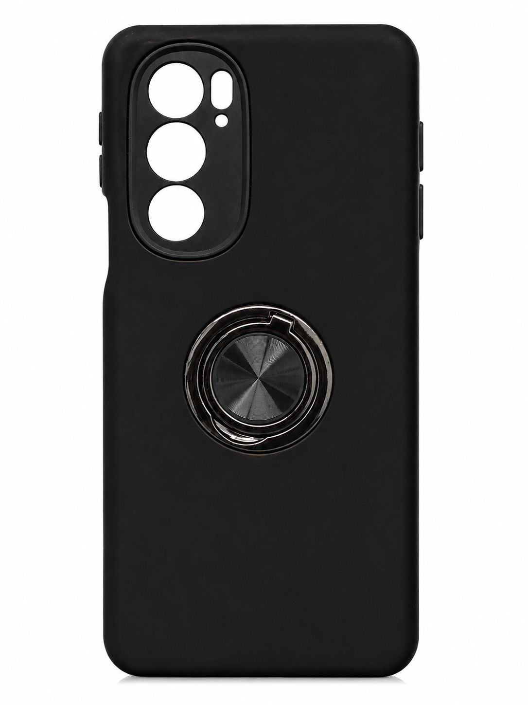 Chief Oil Painted Magnetic Ring Stand Camera Protective Hybrid Case Cover for Motorola Moto Edge Plus 2022- Black