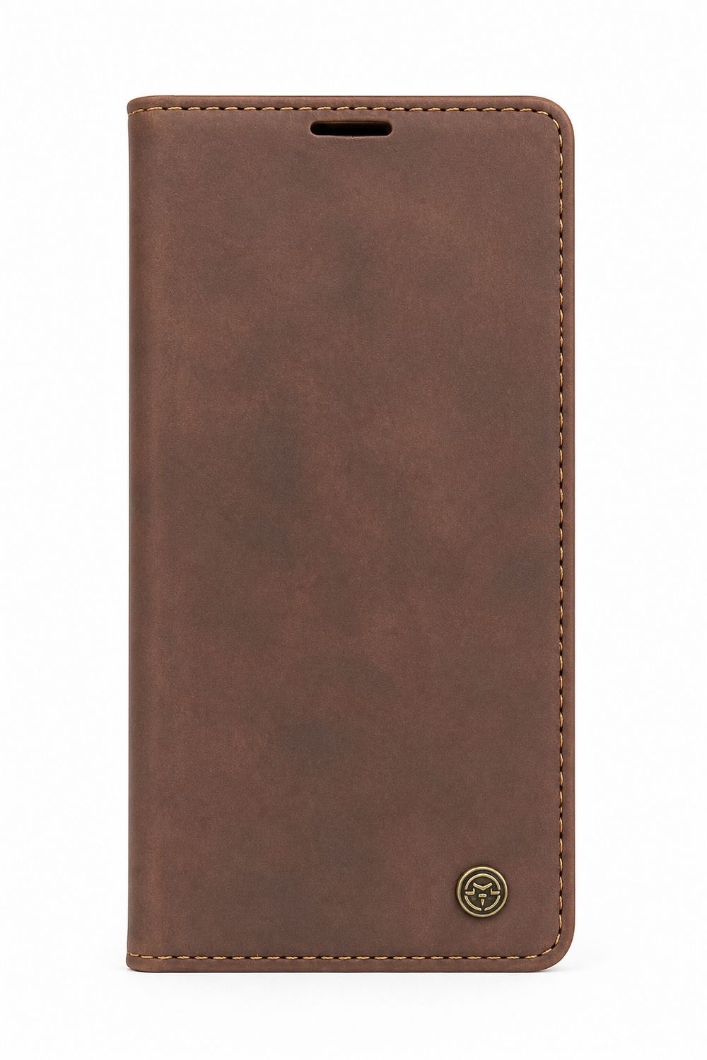 Premium Leather Wallet Phone Case for Iphone 13 Pro- Dark Brown