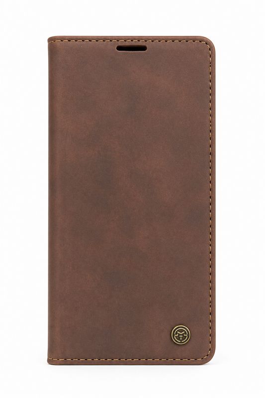 Premium Leather Wallet Phone Case for Iphone 13 Pro- Dark Brown