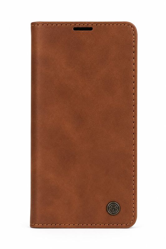 Premium Leather Wallet Phone Case for Iphone 13 Pro- Light Brown