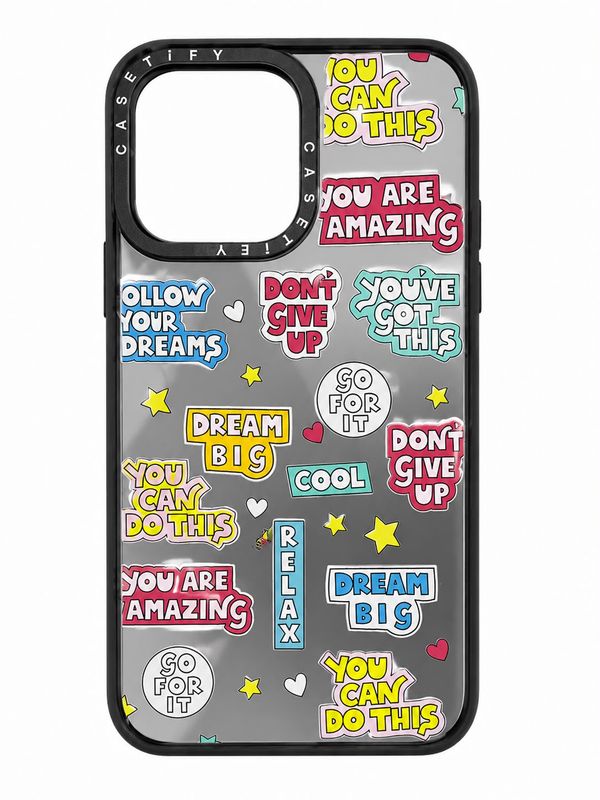Motivational Sticker Mirror Print Case for Iphone 13 Pro