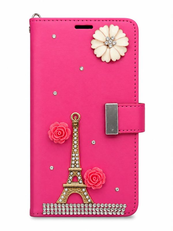 Rich Diary Wallet Case for Note 9 design- Hot Pink