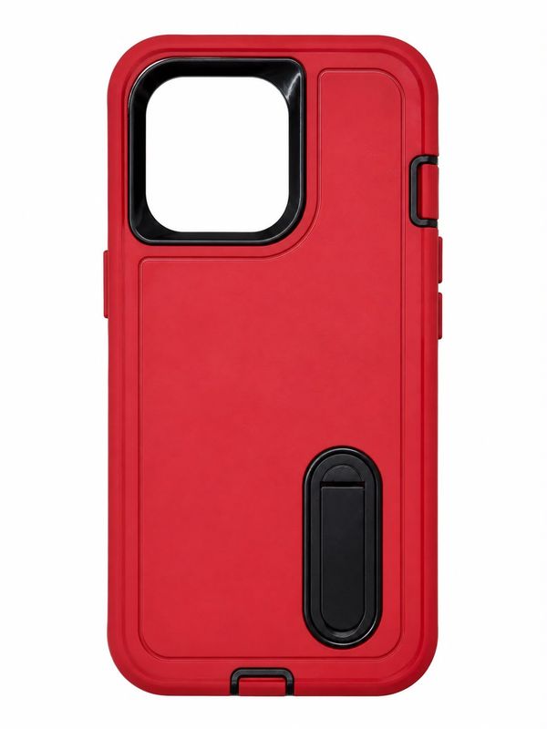 Heavy Duty Kickstand Case for Iphone 13 Pro- Red