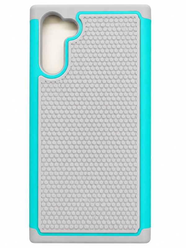 Rugged Tough Shockproof Hybrid Case Cover for Note 10- Blue + Grey TPU