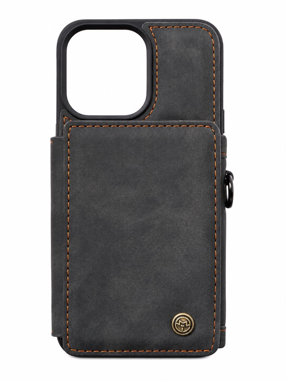 Leather Back Wallet Case for Iphone 13 Pro-Black