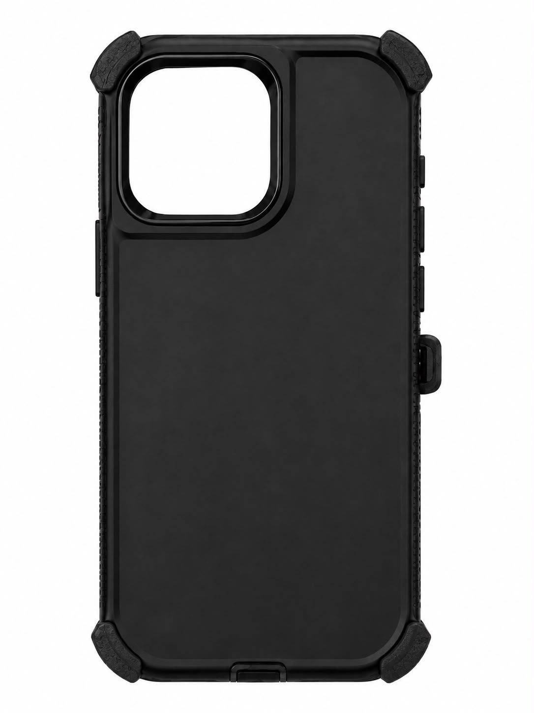 Heavy Duty Defender Case for Iphone 15 Pro Max- Black/Black (with Clip)