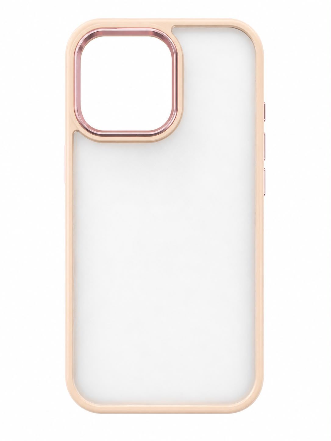 Metal Clear Camera TPU Bumper Case for Iphone 14 Pro- Peach