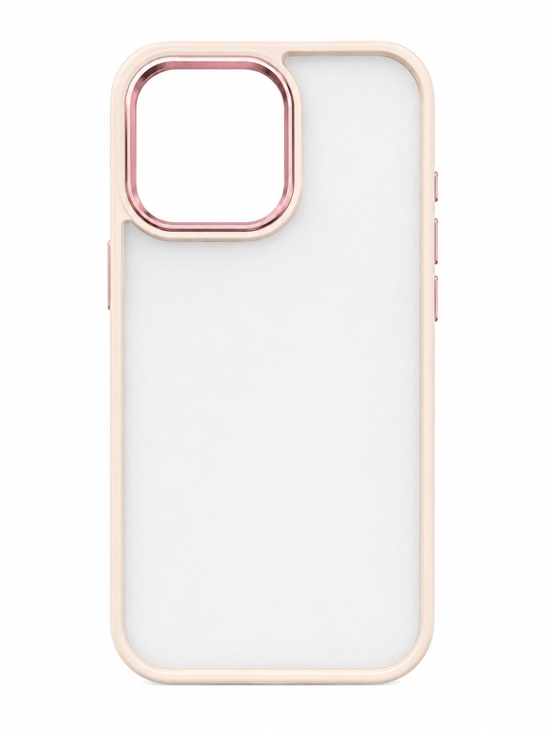 Metal Clear Camera TPU Bumper Case for Iphone 14 Pro- Cream