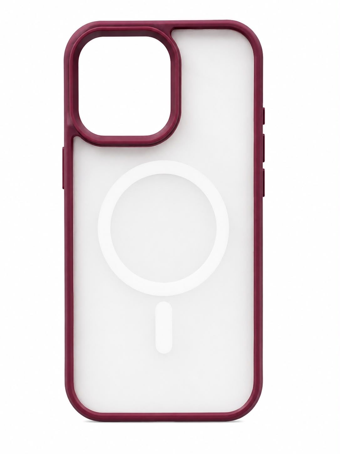 Pure Clear Crystal Magsafe Clear Case for Iphone 14 Pro - Maroon Accent
