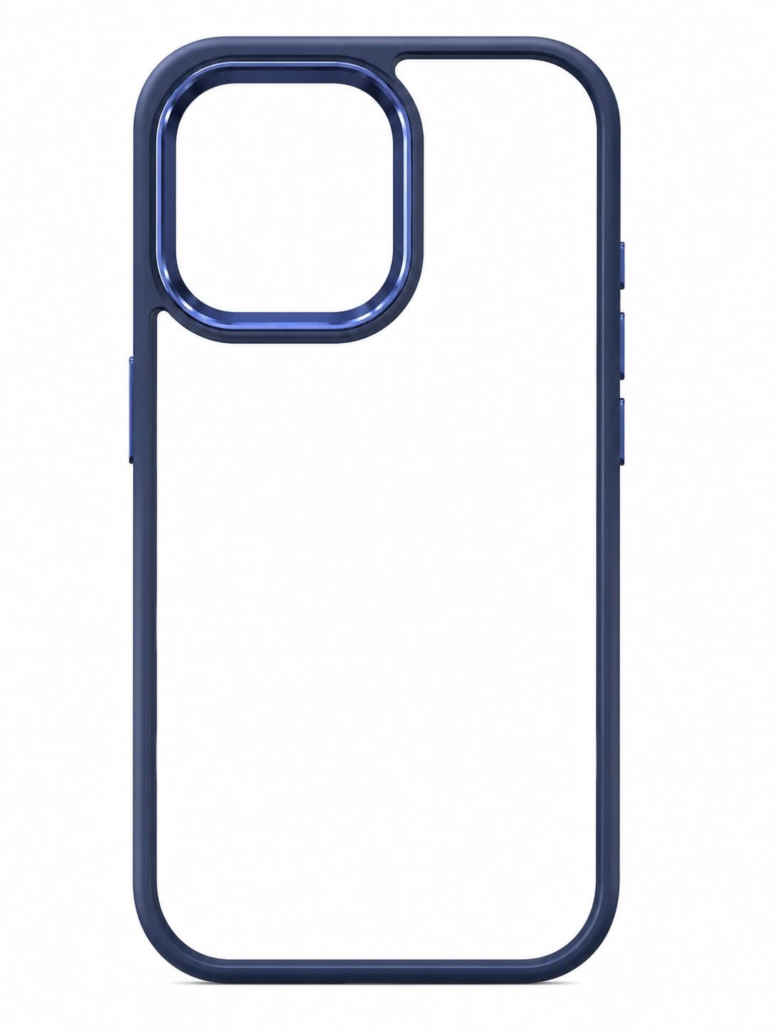 Metal Clear Camera TPU Bumper Case for Iphone 14 Pro- Navy Blue