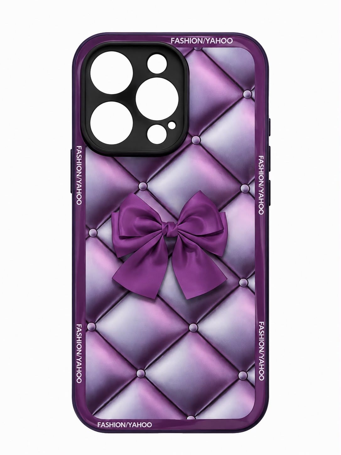 3D Purple Printed Bow Case for Iphone 14 Pro