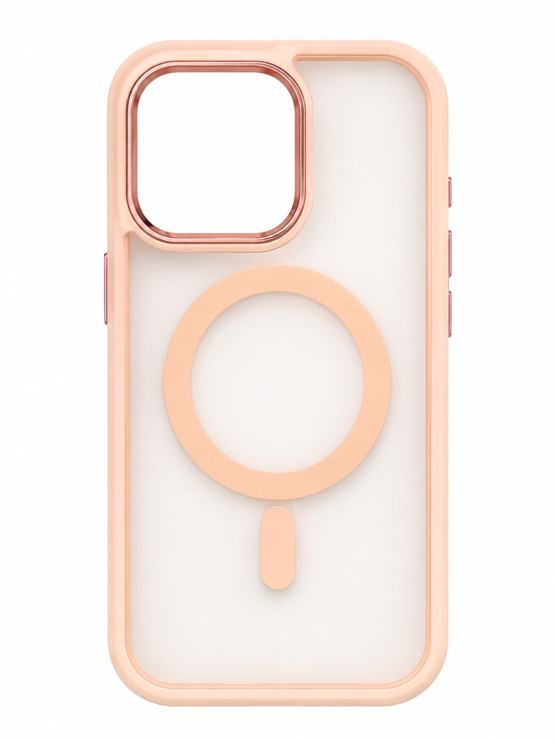 MagSafe Clear Phone Case for Iphone 14 Pro-Peach Rose