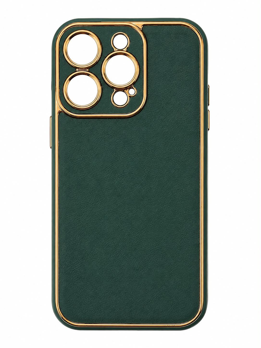 Leather Plating Skin Camera Protector Case for Iphone 14  Pro-Green
