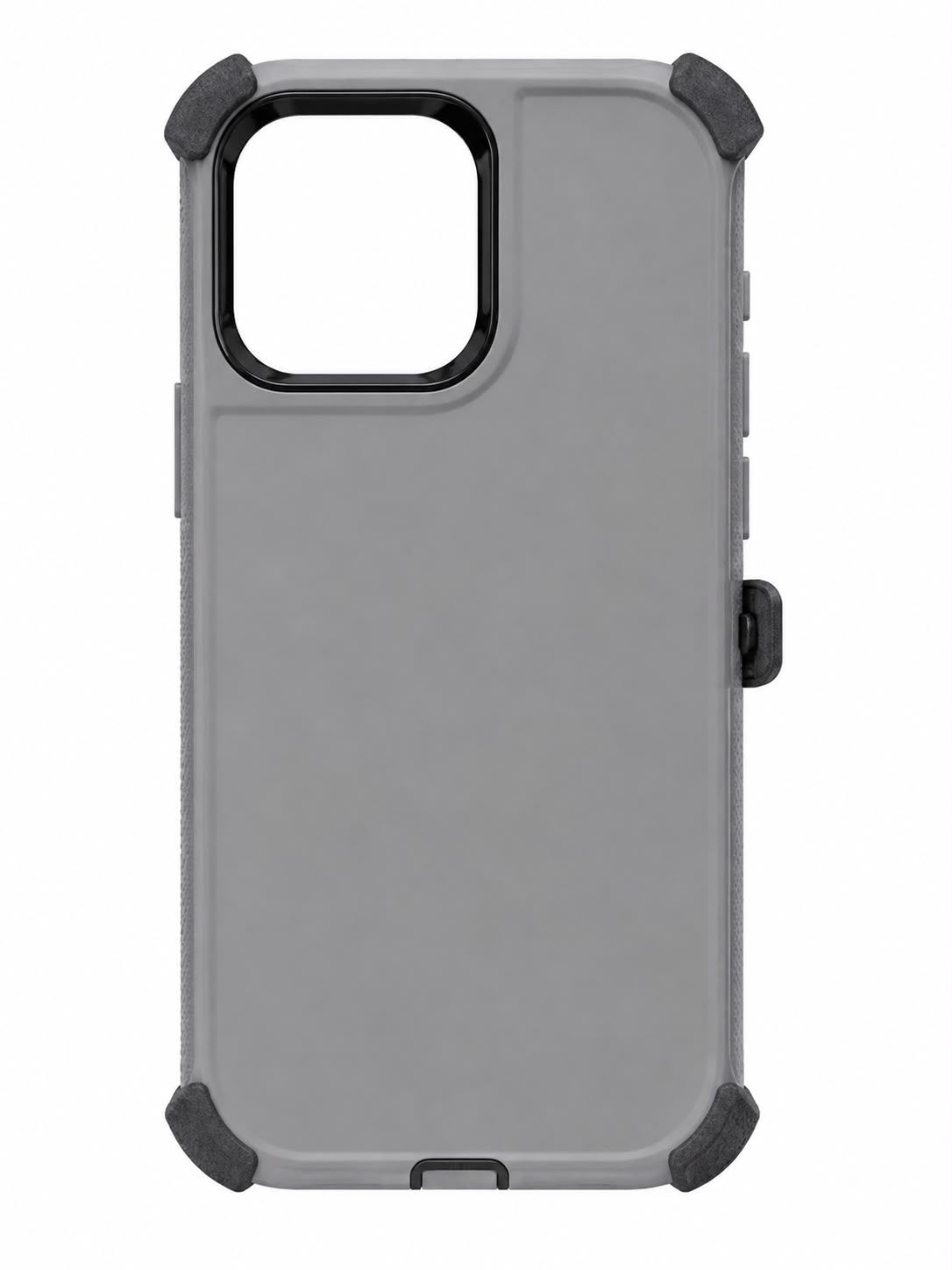 Heavy Duty Defender Case for Iphone 15 Pro Max- Grey/Black (with Clip)