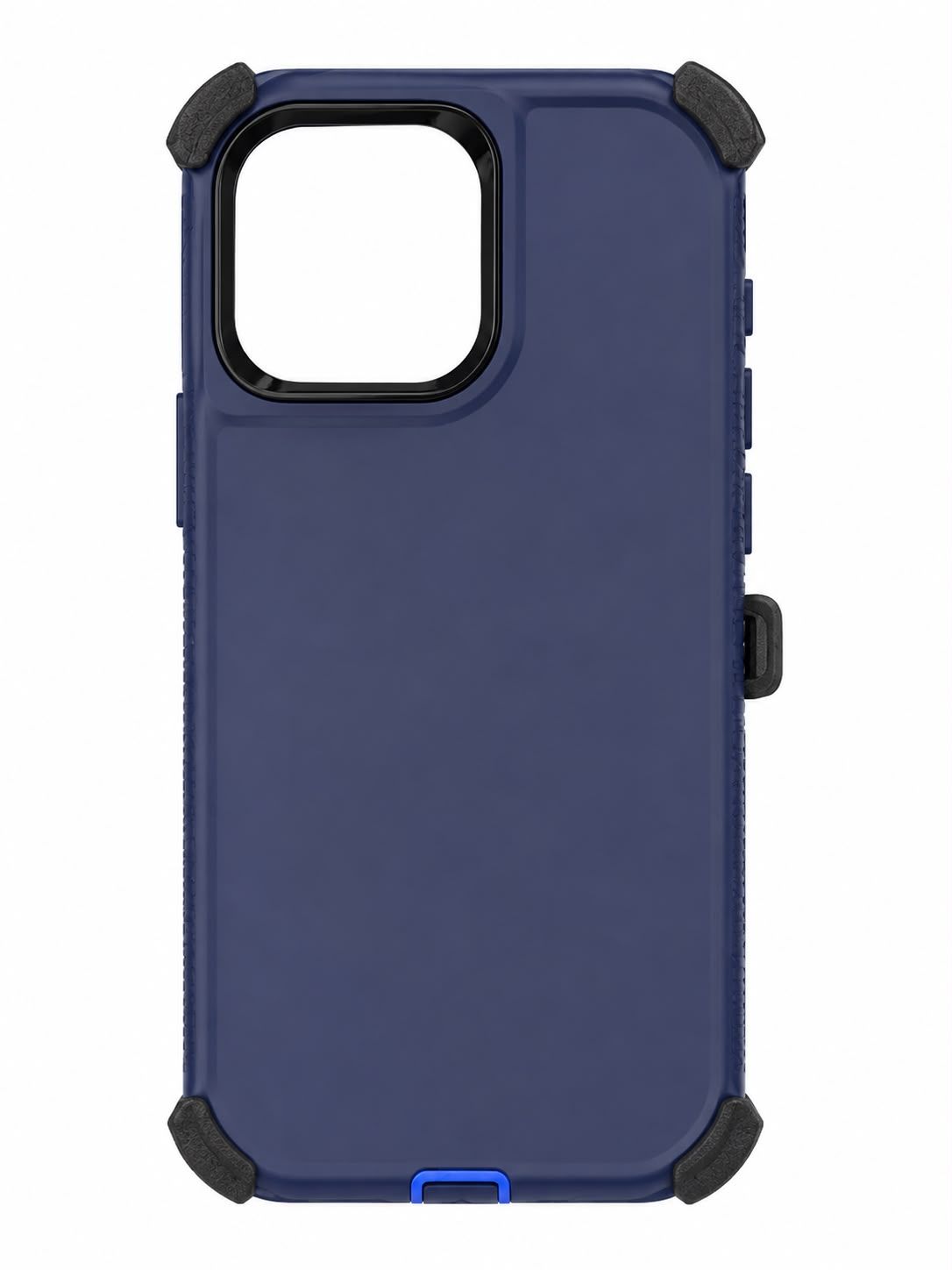 Heavy Duty Defender Case for Iphone 15 Pro Max- Navy Blue/Black (with Clip)