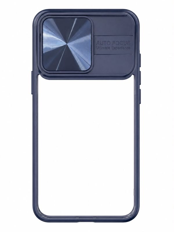 CF Hidden Camera Lens  Protector Case for Iphone 14 Pro- Navy Blue