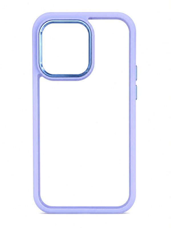Metal Clear Camera TPU Bumper Case for Iphone 14 Pro- Lilac