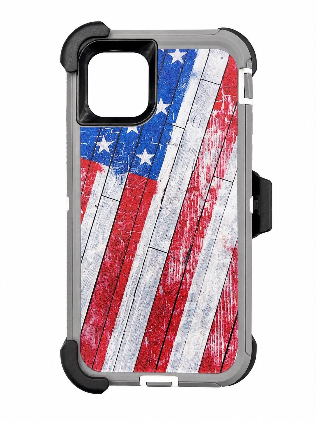 American Flag Heavy Duty case for Iphone 11- GREY