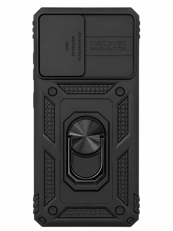 Well Protective Magentic Ring Stand Camera Protective Cover Case for S20 - Black