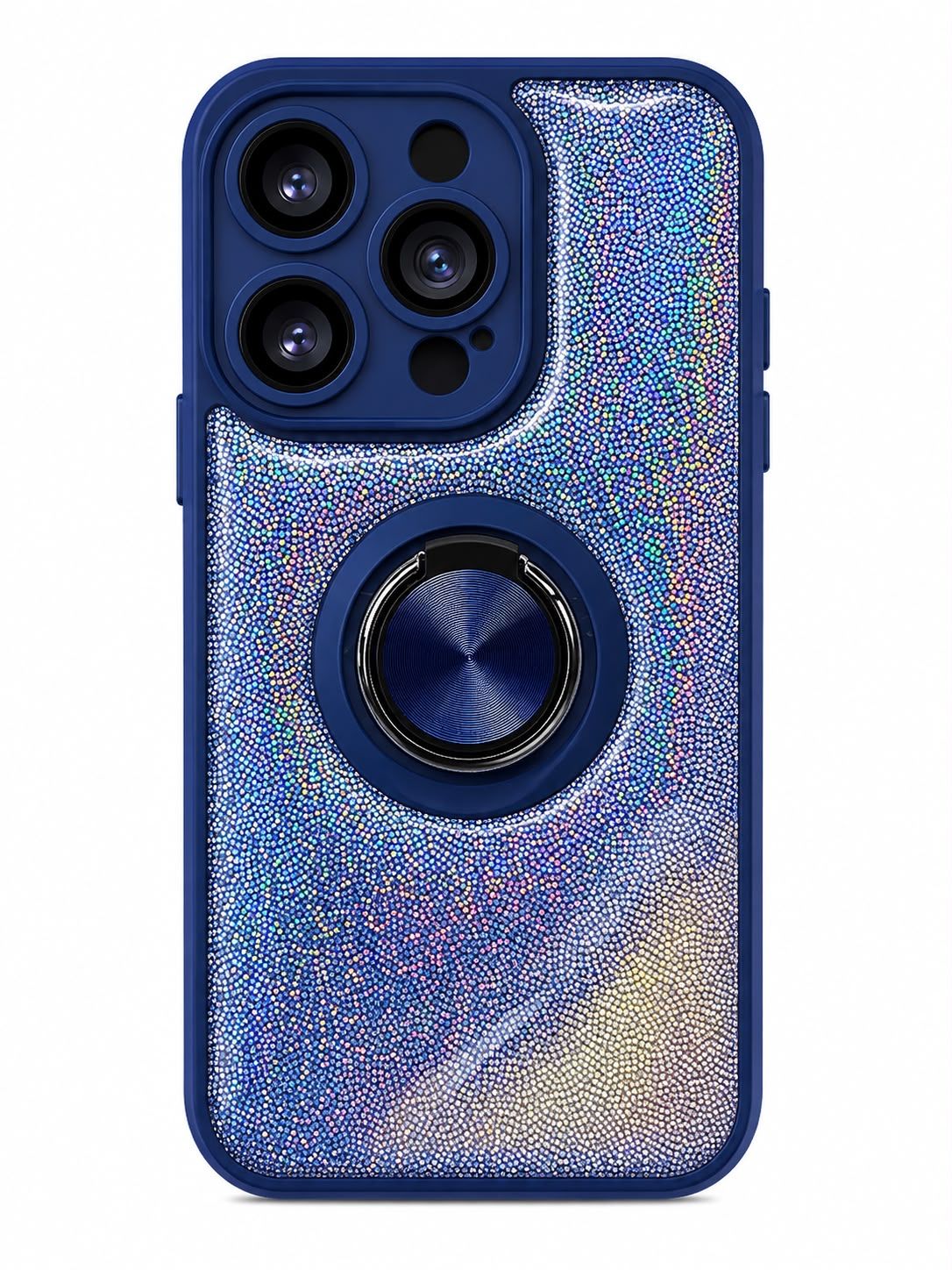 QYR PU Ring Case for Iphone 14 Pro- Blue