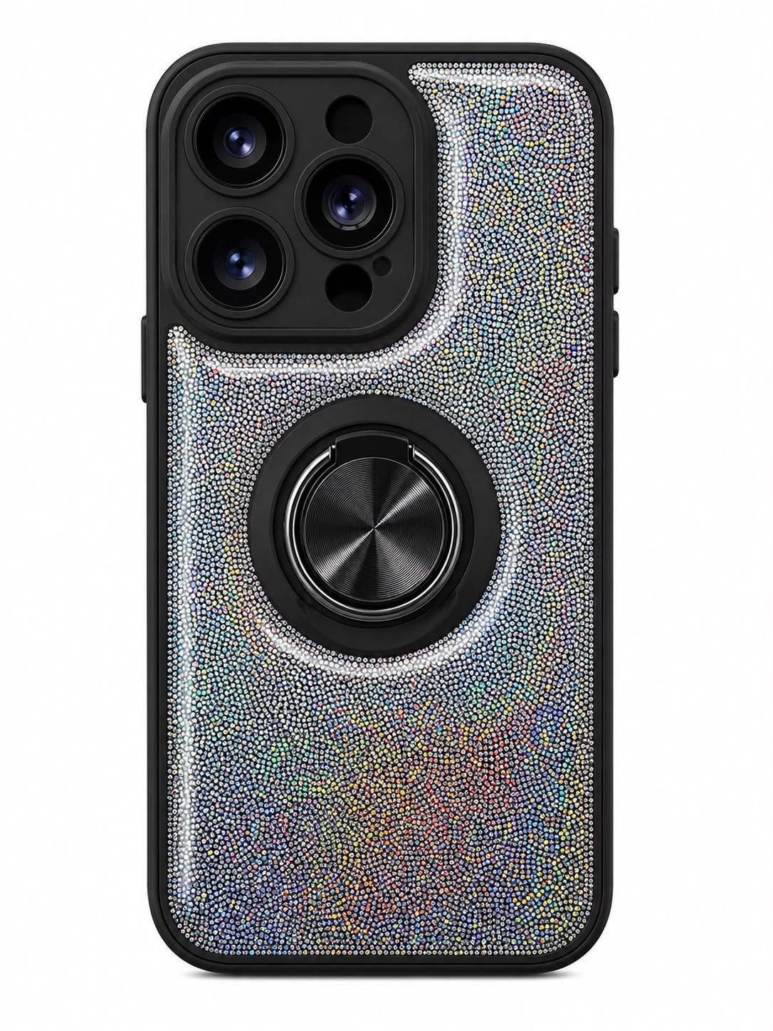 QYR PU Ring Case for Iphone 14 Pro- Black