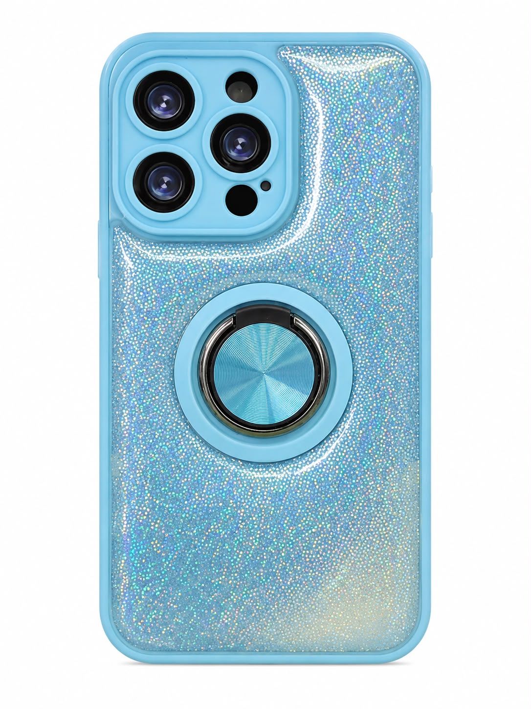 QYR PU Ring Case for Iphone 14 Pro- Light Blue