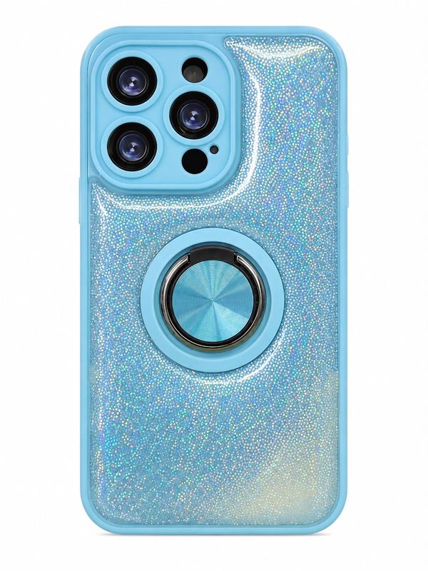 QYR PU Ring Case for Iphone 14 Pro- Light Blue