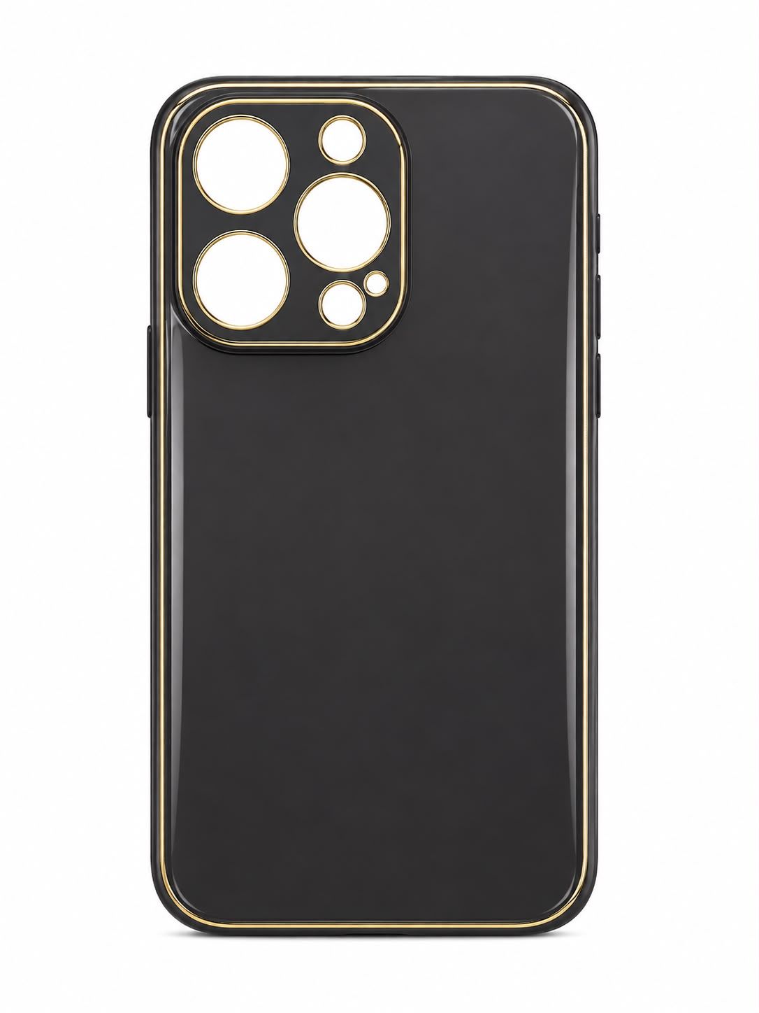 Premium Phone Case with Elegant Gold Trim for Iphone 14 Pro- Black