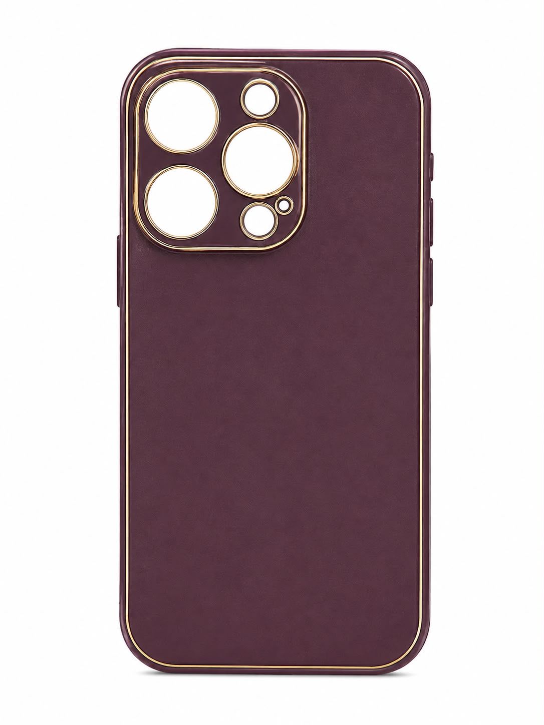 Premium Phone Case with Elegant Gold Trim for Iphone 14 Pro- Burgundy