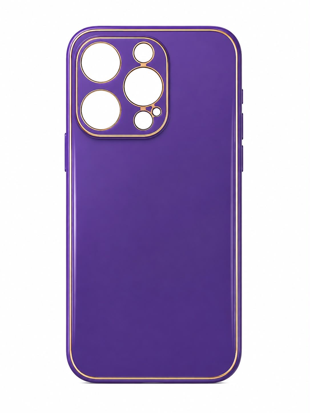 Premium Phone Case with Elegant Gold Trim for Iphone 14 Pro- Purple