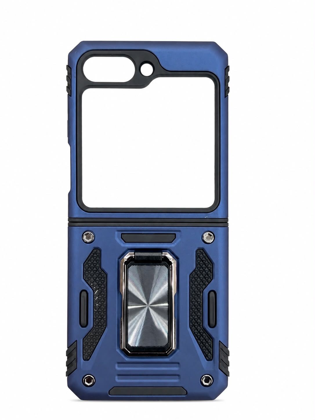 Utter Tough Metal Ring Movable Camera Window Hybrid Case Cover for Flip 5 - Blue
