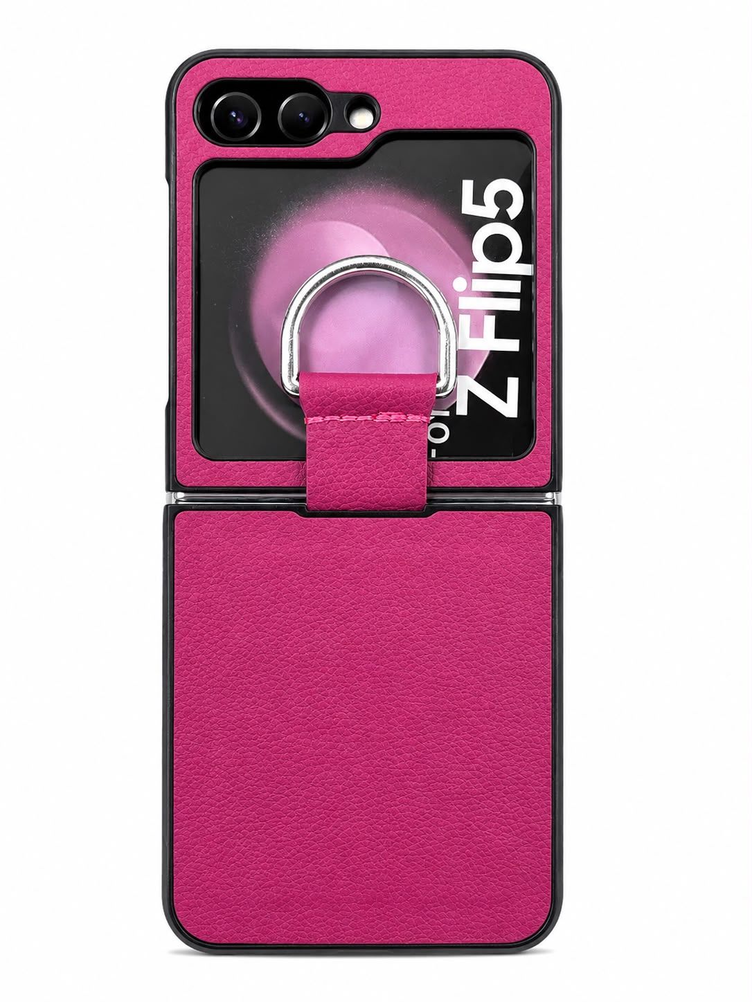 Lizhi ring case for Z Flip 5 - Maroon