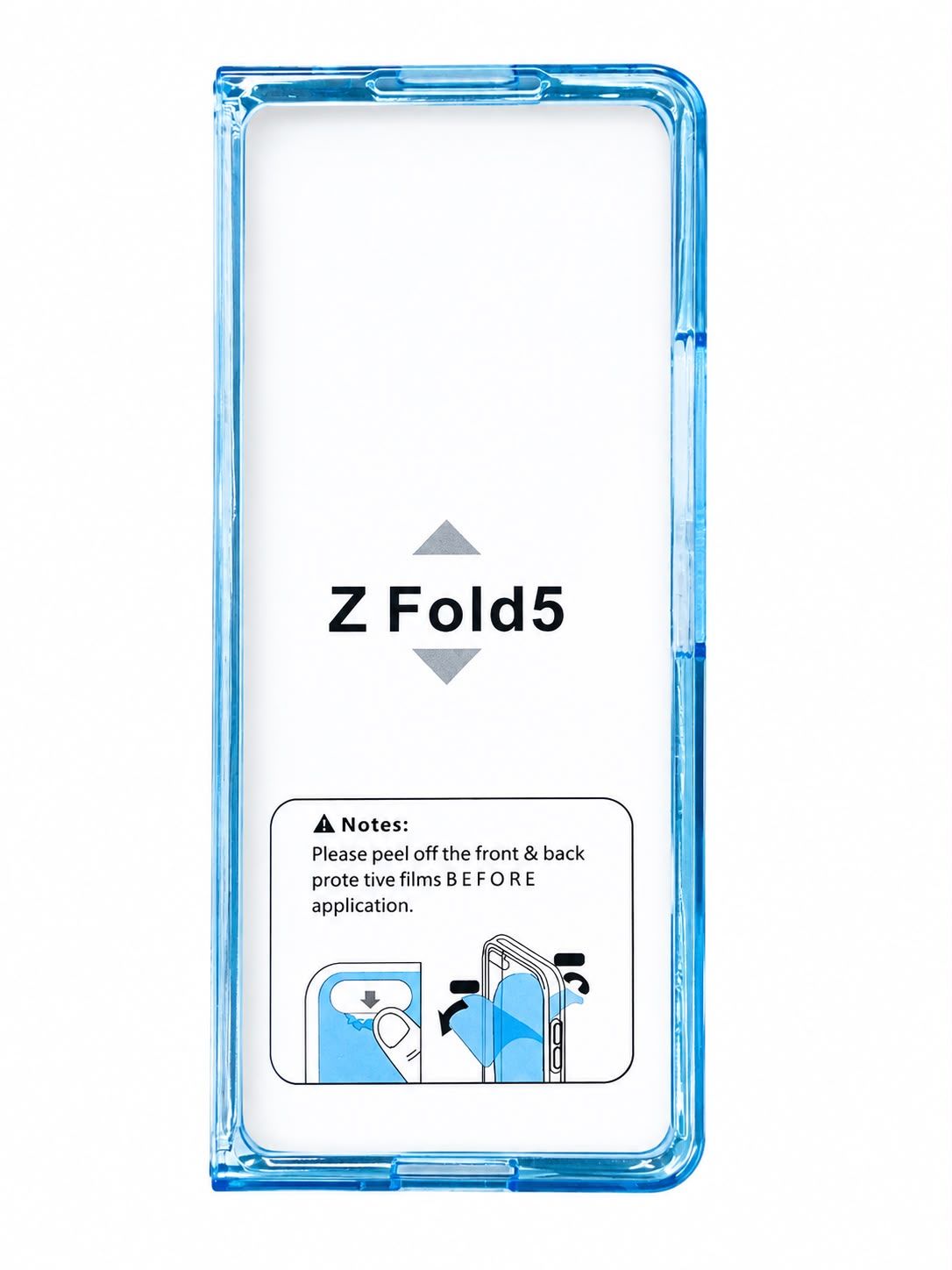 Transparent Hybrid Shockproof Case Cover For Z Fold 5 - Blue