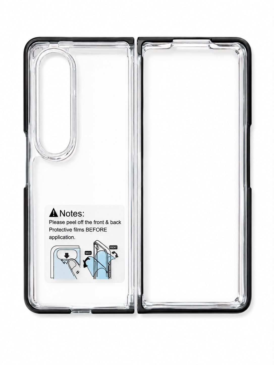 COLOR BUMPER CLEAR CASE FOR  Z FOLD 4 - Black