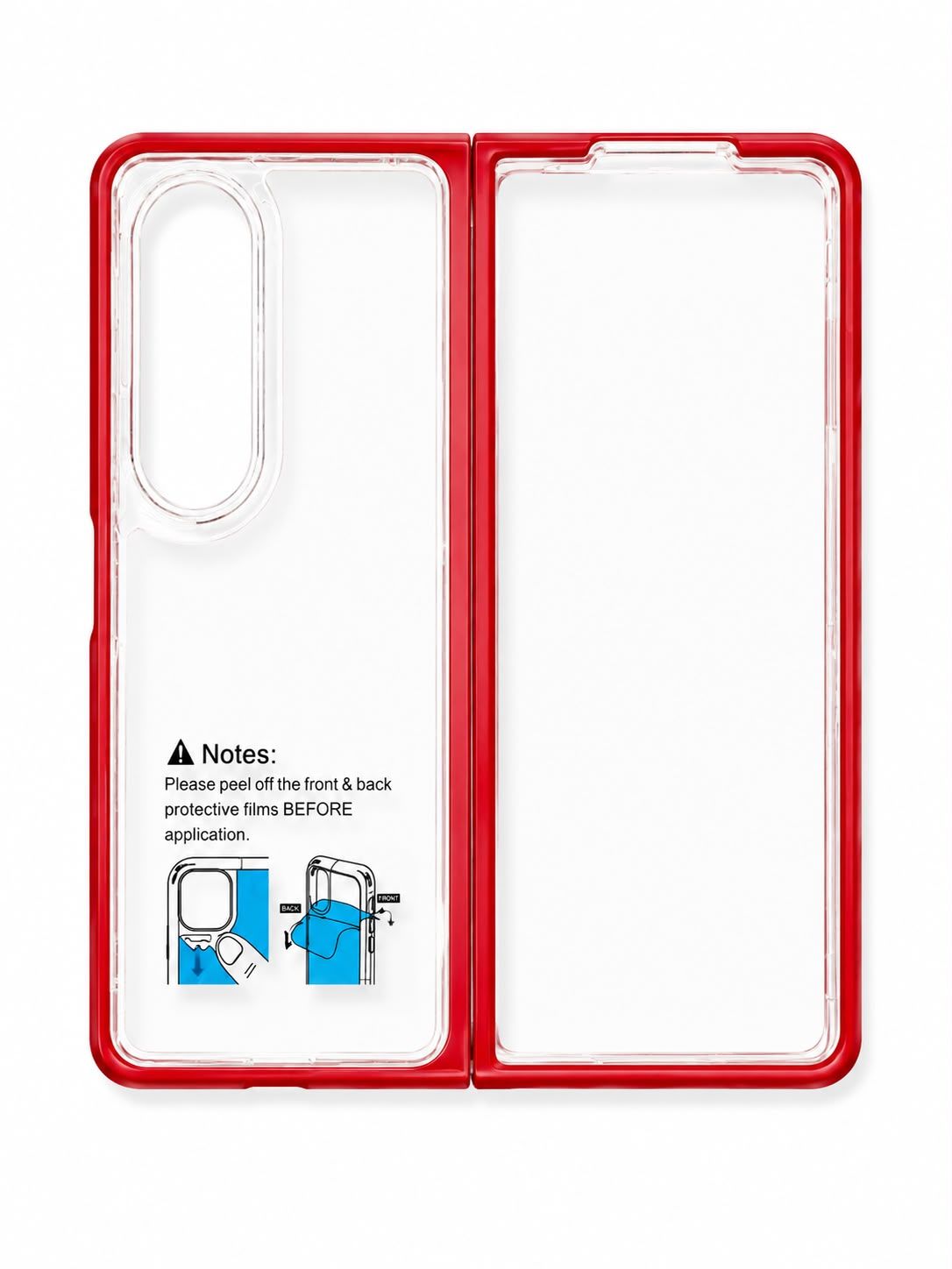 COLOR BUMPER CLEAR CASE FOR Fold 4 - Red