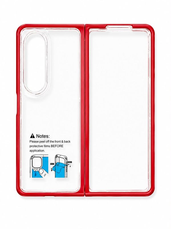 COLOR BUMPER CLEAR CASE FOR Fold 4 - Red