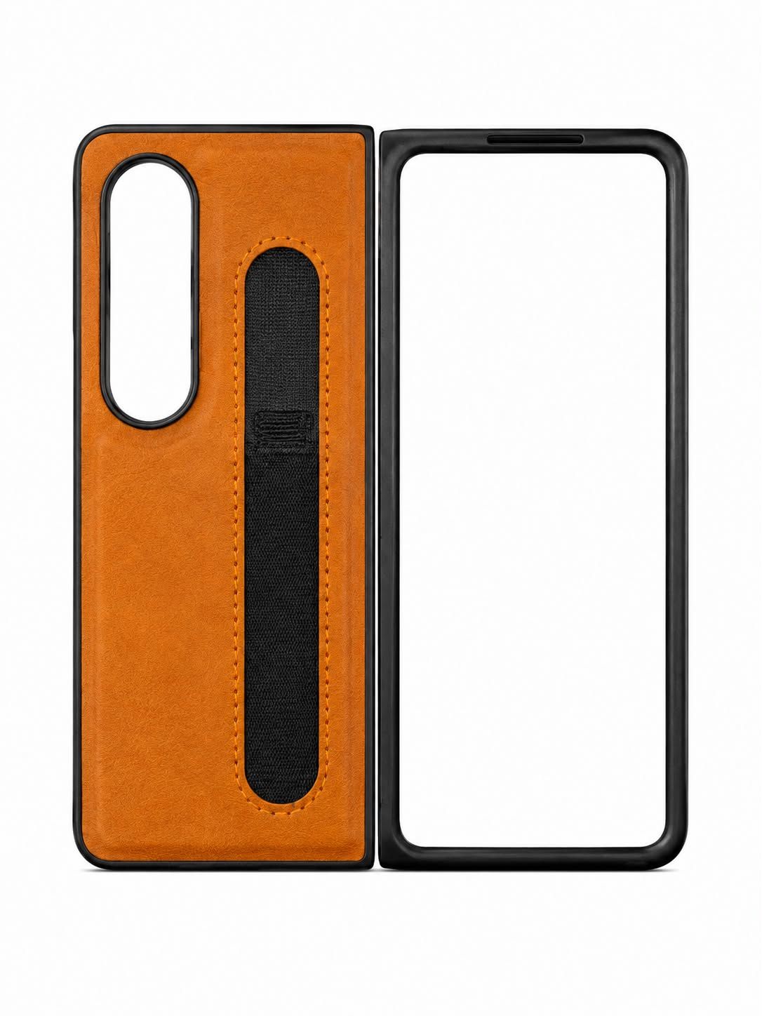 Fiber phone case#4 for Fold 4 - Brown