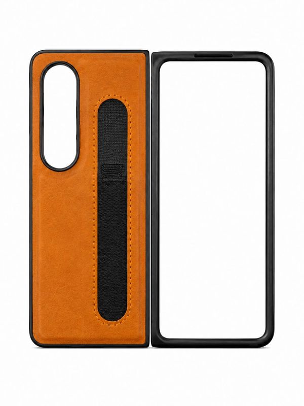Fiber phone case#4 for Fold 4 - Brown