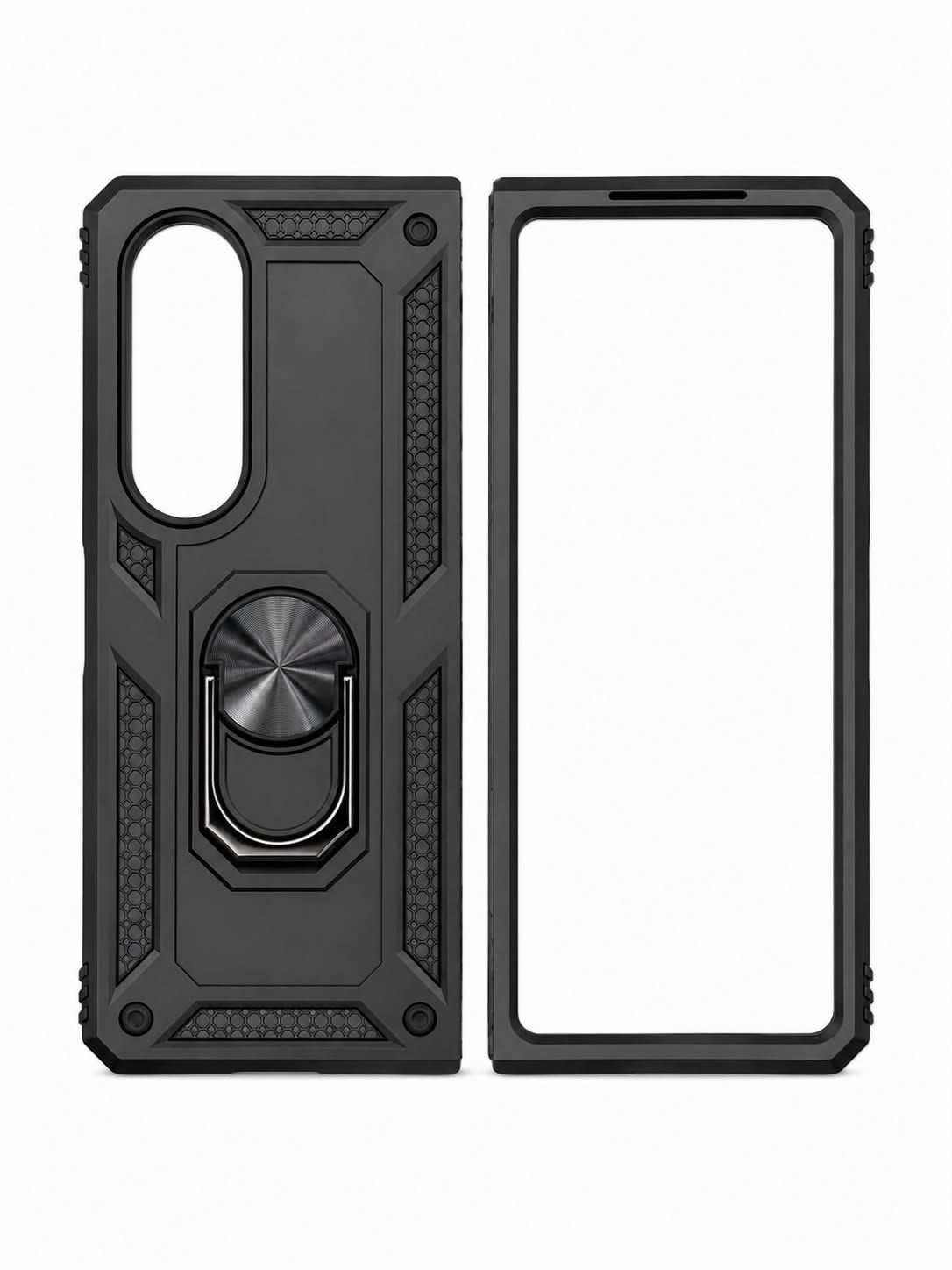 army shield stand case for Fold 4 - Black