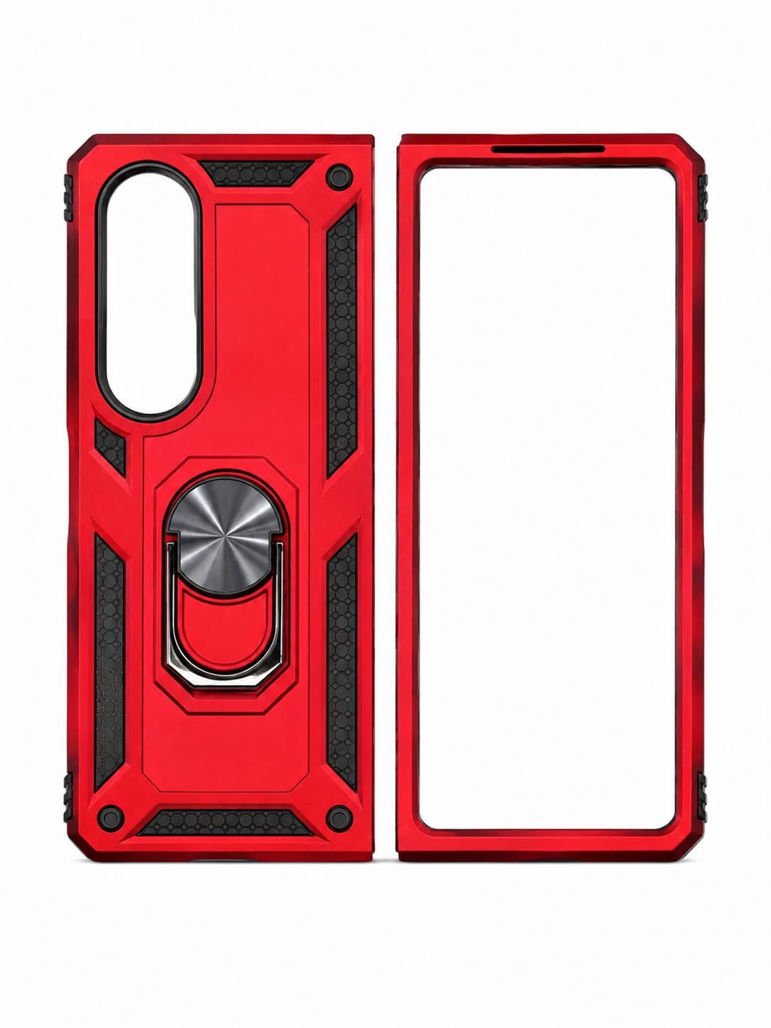army shield stand case for Fold 4 - Red