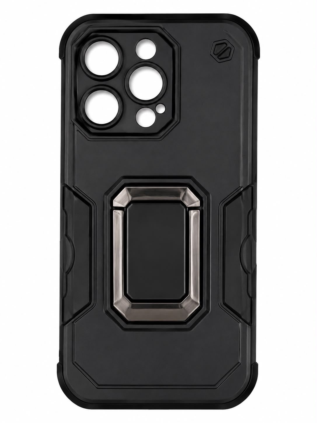 Magnet Flag Kickstand with Camera Protector Case for Iphone 14 Pro- Black