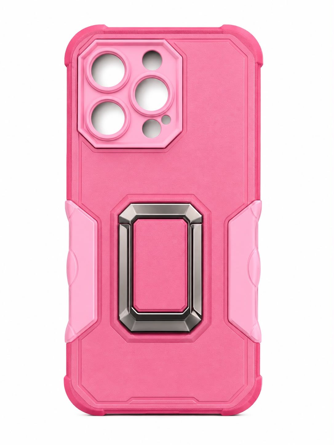 Magnet Flag Kickstand with Camera Protector Case for Iphone 14 Pro- Pink
