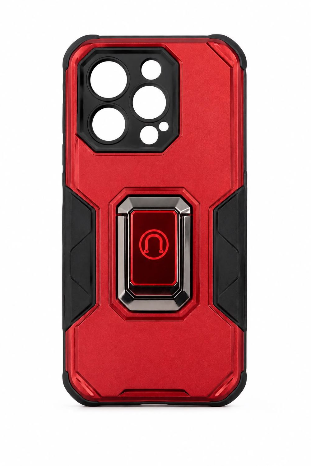 Magnet Flag Kickstand with Camera Protector Case for Iphone 14 Pro- Red