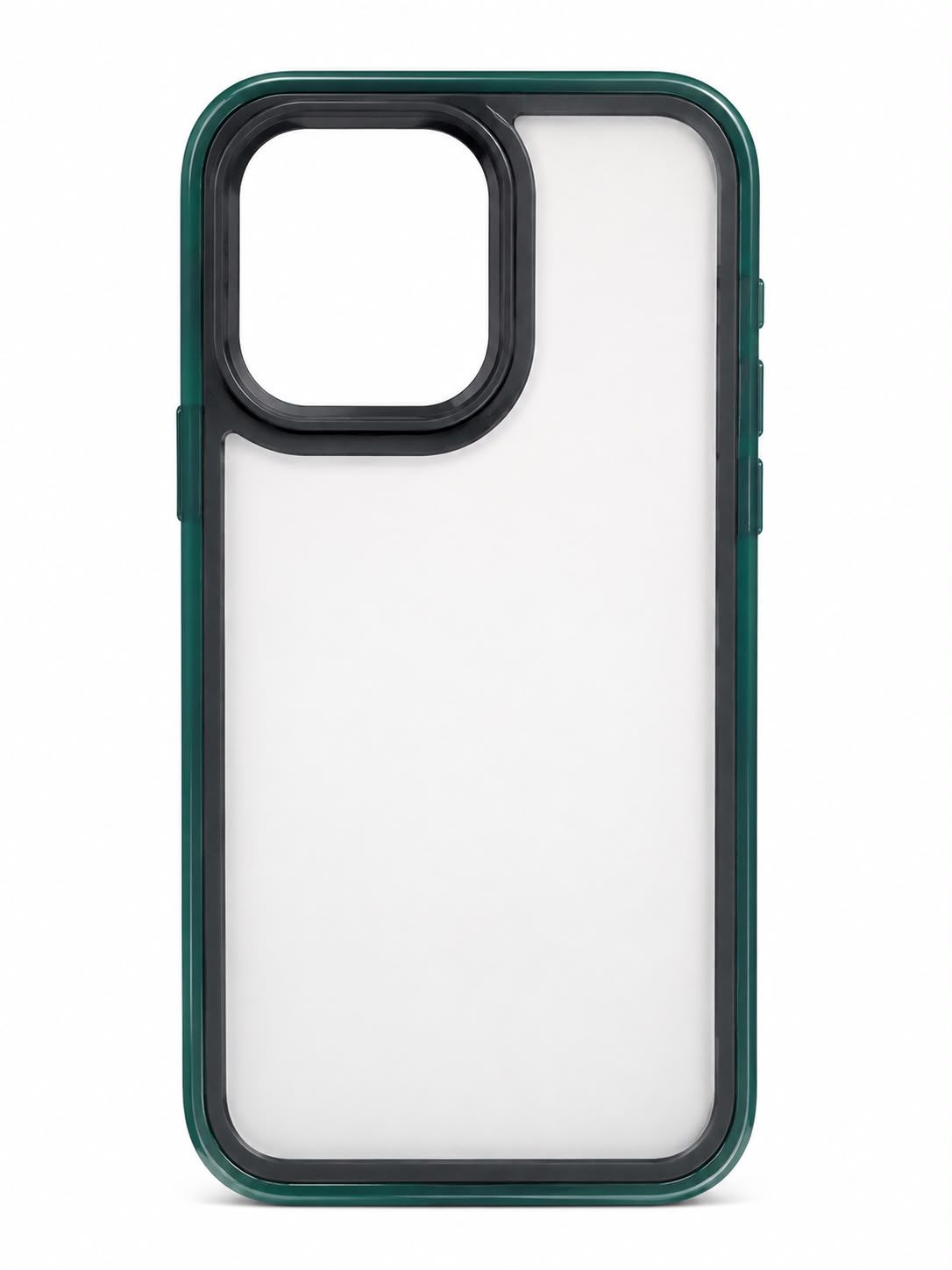 Frosted Double Layered Phone Case for Iphone 14 Pro- Green and Black